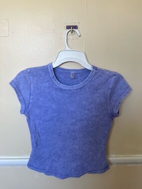 FP Movement by Free People Lavender Short Sleeve Crew Tee